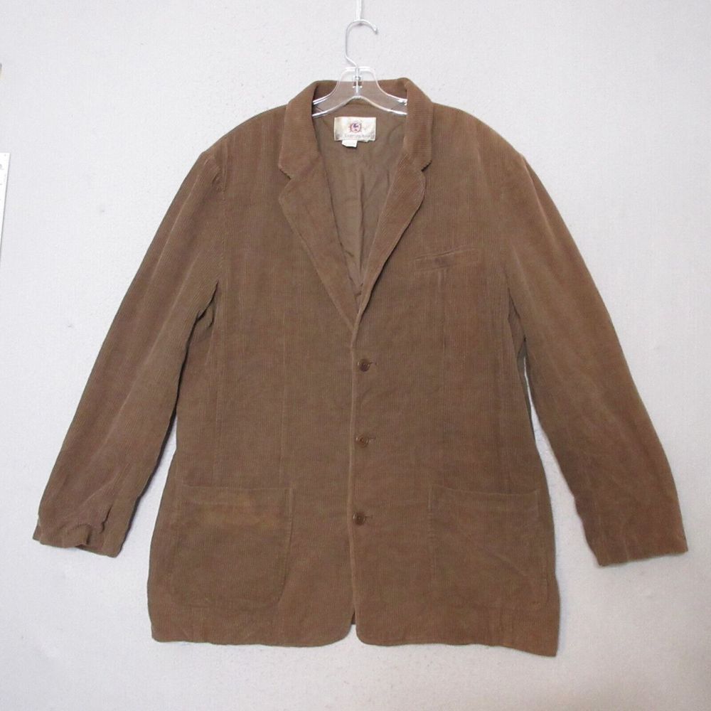 Territory Ahead Corduroy Blazer Men XL Brown Silk Cotton Vintage Unstructured